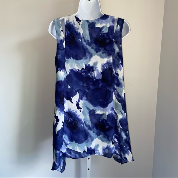 Soft Surroundings Mirabella Blue Watercolor Layered Tunic Tank Size XS - Picture 6 of 11